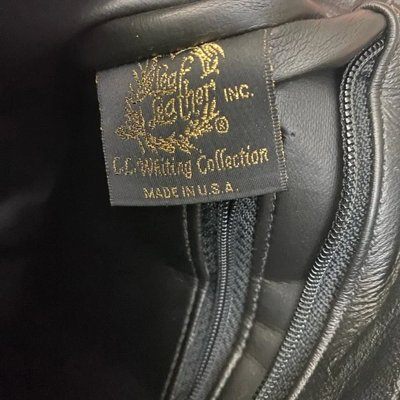 Cc Whiting Leaf Leather Black and Brown Crossbody Bag - Picture 6 of 10